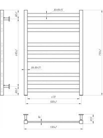 Водяной полотенцесушитель Mario Inox Чикаго 770х530/500 нержавеющая сталь белый глянец 4820258989133