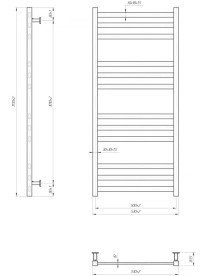 Водяной полотенцесушитель Mario Inox Чикаго 1170х530/500 нержавеющая сталь белый мат 4820258989195