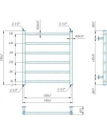 Водяна сушка для рушників Mario Inox Флет 570х530/500 нержавіюча сталь хром 4820258987498