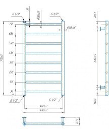 Водяна сушка для рушників Mario Inox Флет 770х430/400 нержавіюча сталь хром 4820258987504