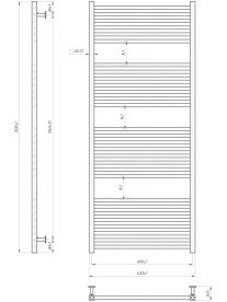 Водяна сушка для рушників Mario Inox Гера 1500х630/600 нержавіюча сталь хром 4820258986767