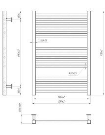 Водяной полотенцесушитель Mario Inox Гера 770х530/500 нержавеющая сталь черный мат 4820258988839
