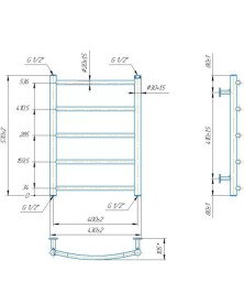 Водяна сушка для рушників Mario Inox Класик HP 570х430/400 нержавіюча сталь хром 4820258986934
