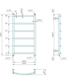 Водяна сушка для рушників Mario Inox Класик HP 770х430/400 нержавіюча сталь хром 4820258986941