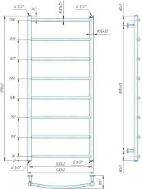 Водяной полотенцесушитель Mario Inox Классик HP  1170х530/500 нержавеющая сталь хром 4820258986965