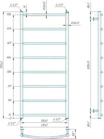 Водяна сушка для рушників Mario Inox Класик HP 1170х530/500 нержавіюча сталь хром 4820258986965
