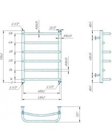 Водяной полотенцесушитель Mario Inox Люкс 570х430/400 нержавеющая сталь хром 4820258986996