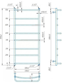 Водяной полотенцесушитель Mario Inox Люкс HP 1170х530/500 нержавеющая сталь хром 4820258987085