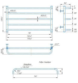 Водяна сушка для рушників Mario Inox Люкс Сіті 430х770/740 нержавіюча сталь хром 4820258987092