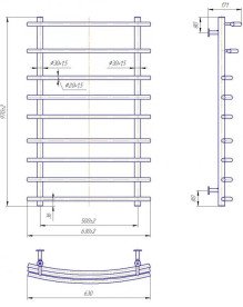 Водяной полотенцесушитель Mario Inox Марио 970х630/500 нержавеющая сталь хром 4820258987153