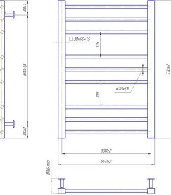 Водяной полотенцесушитель Mario Inox Премиум Классик 770x540/500 нержавеющая сталь хром 4820258987207