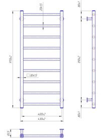 Водяной полотенцесушитель Mario Inox Токио 970х430/400 нержавеющая сталь хром 4820258988815