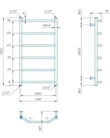 Водяной полотенцесушитель Mario Inox Трапеция 770х430/400 нержавеющая сталь хром 4820258987405