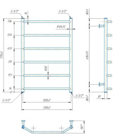 Водяной полотенцесушитель Mario Inox Трапеция 770х530/500 нержавеющая сталь хром 4820258987412