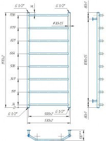 Водяной полотенцесушитель Mario Inox Трапеция 1170х530/500 нержавеющая сталь хром 4820258987429