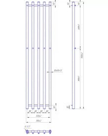 Водяной полотенцесушитель Mario Inox Туб Куб 1500х350/320 нержавеющая сталь хром 4820258987795