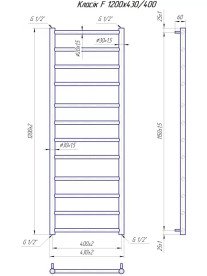 Водяной полотенцесушитель Mario Классик F 1200x430/400 хром 4820111357079