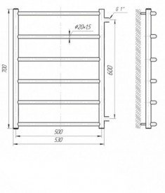 Водяний полотенцесушитель Mario Класик Б / П 1 