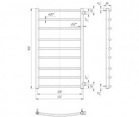 Водяний полотенцесушитель Mario Класик Б / П 1 