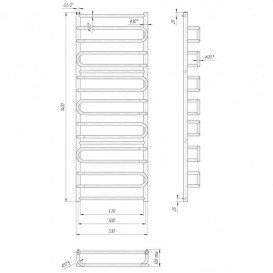 Водяной полотенцесушитель Mario Ница 1400х530/500 мм нержавеющая сталь 4820111353255