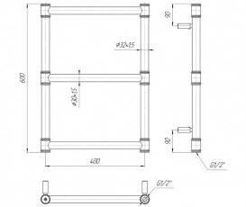 Водяной полотенцесушитель Mario Прованс 600х400 4820111354474