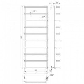 Водяной полотенцесушитель Mario Стандарт HP 1400x530/500 мм нержавеющая сталь 4820111352173