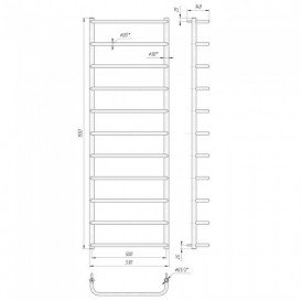 Водяной полотенцесушитель Mario Стандарт HP 1550x530/500 мм нержавеющая сталь 4820111352081