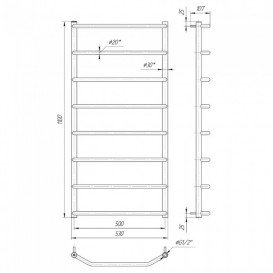 Водяний полотенцесушитель Mario Трапеция HP 1100x530 / 500 мм нержавіюча сталь 4820111351817