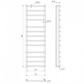 Водяной полотенцесушитель Mario Турин 1360x430/400 мм нержавеющая сталь 4820111353057