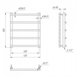 Водяний полотенцесушитель Mario Турин 500x430 / 400 мм нержавіюча сталь 4820111352944