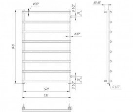 Водяной полотенцесушитель Mario Турин Б/П 1/2