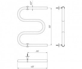 Водяний полотенцесушитель Mario Змійка 30 530х400 / 500 мм 4820111350629