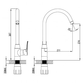 Смеситель для кухни Volle Daniella однорычажный 15164300