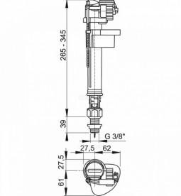  	Впускной механизм Koller Pool A18-3/8 с нижним подводом и металлической резьбой VMM1-3/8” 