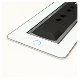 Вращающийся блок розеток ASA Plastici Versaturn 3.0 3х220В+USB type А+С белое стекло 060.24F.00032