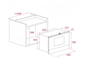 Вбудована мікрохвильова піч Teka UrbanColor ML 8220 BIS 22 л петлі зліва біле скло 112030000
