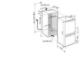 Вбудований двокамерний холодильник Liebherr ICBN 3386 Premium BioFresh NoFrost сталь білий ICBN 3386-22 001