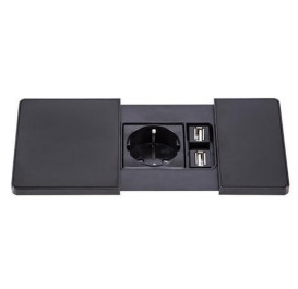 Вбудований модуль розеток ASA Plastici VersaPad 1x220В 2xUSB type А+А чорний 060.08F.00002