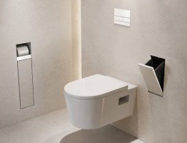 Встраиваемый мусорный бак Hansgrohe XtraStoris Rock с дверцей для облицовки плиткой матовый белый 56063700