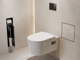 Вбудований сміттєвий бак Hansgrohe XtraStoris Rock з дверцятами для облицювання плиткою матовий чорний 56090670