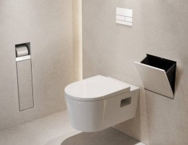 Встраиваемый мусорный бак Hansgrohe XtraStoris Rock с дверцей для облицовки плиткой матовый белый 56090700
