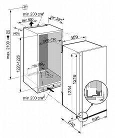 Вбудований однокамерний холодильник Liebherr EK 2320 Comfort сталь білий EK 2320