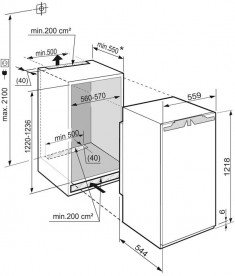 Вбудований однокамерний холодильник Liebherr IKBP 2320 Comfort BioFresh сталь білий IKBP 2320