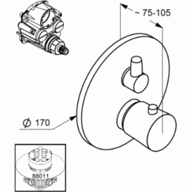 Встраиваемый термостат для душа KLUDI BALANCE  внешняя часть  для 88011  белый/хром 528359175