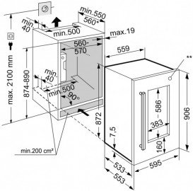Встраиваемый винный шкаф Liebherr EWTdf 1653 Vinidor нержавеющая сталь/ тонированный стеклопакет EWTdf 1653-21 001