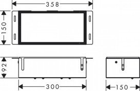Вбудована ніша з дверцятами під плитку і запірними вентилями Hansgrohe XtraStoris Safe 150/300/100 56100800