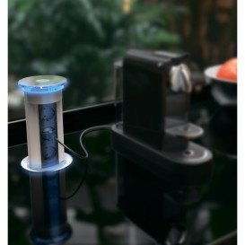 Выдвижной розеточный блок ASA Plastici VersaLux 3х220В+2xUSB type А+А хром/черный 060.13F.00002