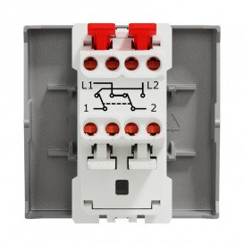 Выключатель перекрестный Schneider Electric Unica New 1-клавишный схема 7 2 модуля алюминий NU320530