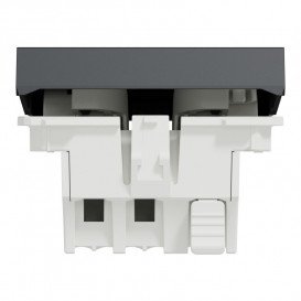 Вимикач прохідний Schneider Electric Unica New 1-клавішний схема 6 2 модуля антрацит NU320354