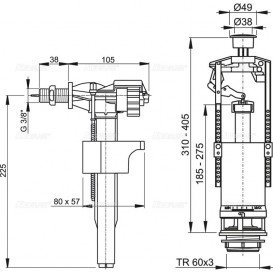 Випускний механізм AlcaPlast зі стоп кнопкою хром SA2000K 3/8 